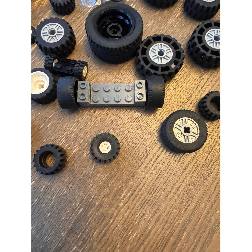 LEGO Wheels Tires Axles Vehicle Chassis Parts Mixed Bulk Lot